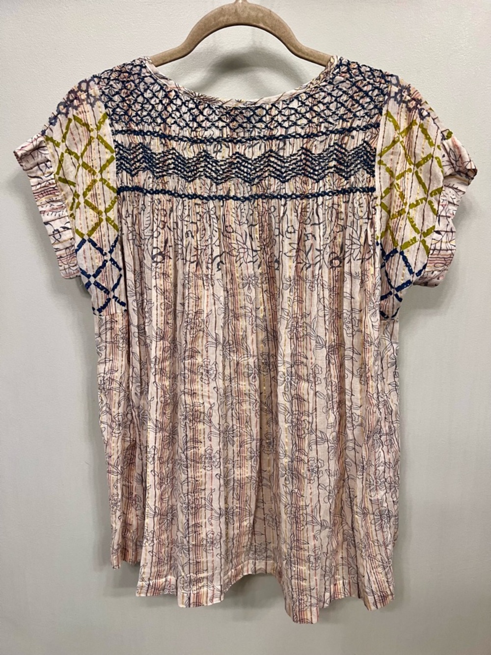 RACHEL Rachel Roy Boho Smocked Peasant Tunic - Size Medium - Cotton blend - Picture 6 of 9